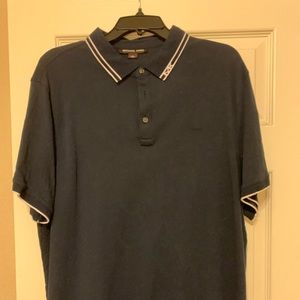 Navy and white, Michael Kors, collared men’s shirt